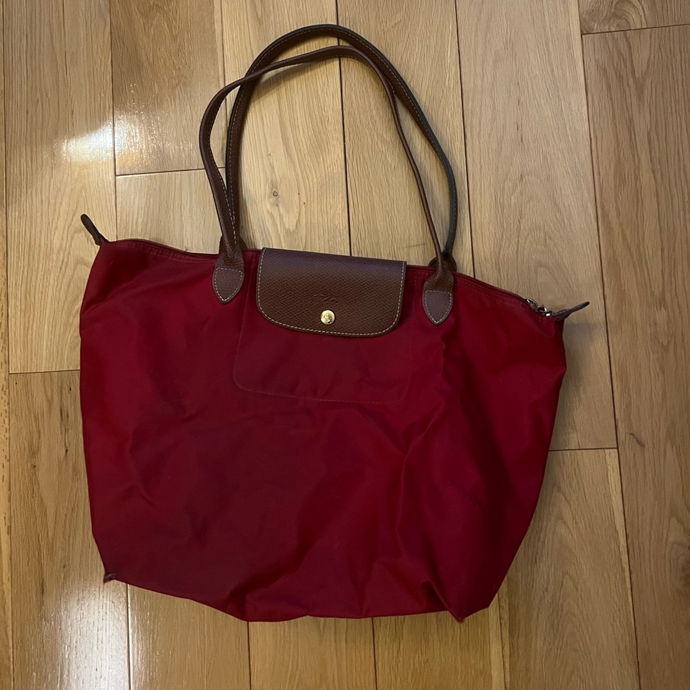 Longchamp Le Pliage Red Tote Bag